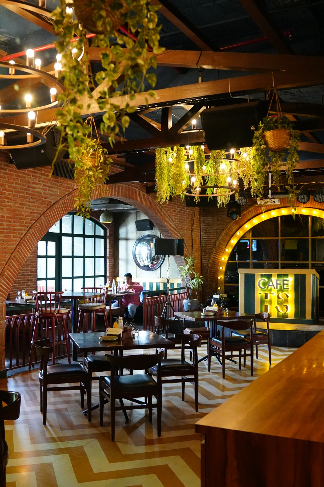 Warm interior of Two Saints Bar and Kitchen